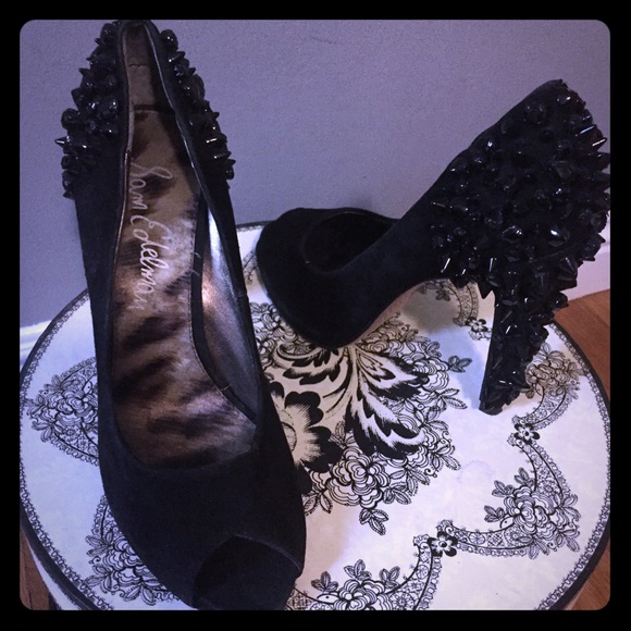 Sam Edelman studded peep toe heel size 7 1/2 - Picture 2 of 6